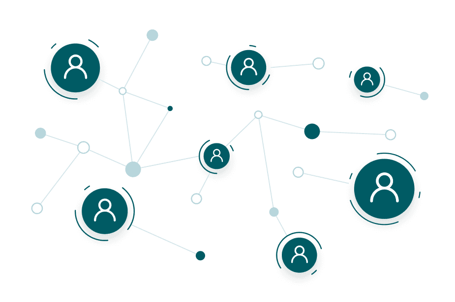Profiles connected in a network